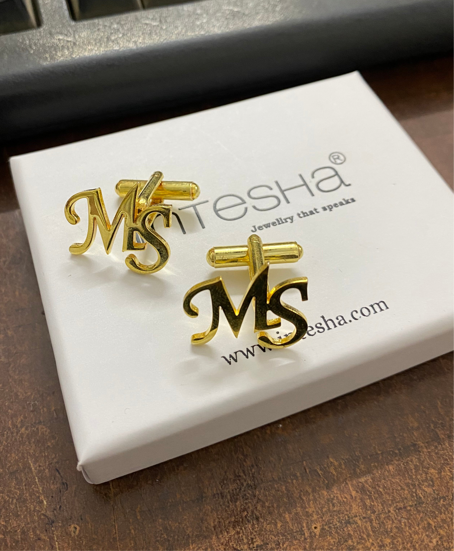 Wedding Initial Name Cufflinks for Men, Set of 1 Pair (2 Pcs)