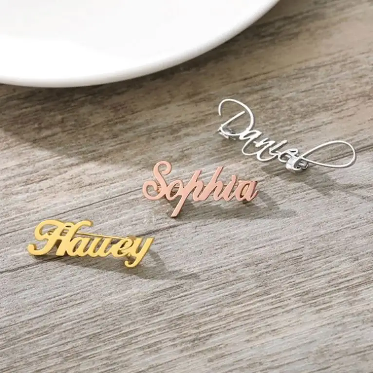 Custom Name Brooch Pin