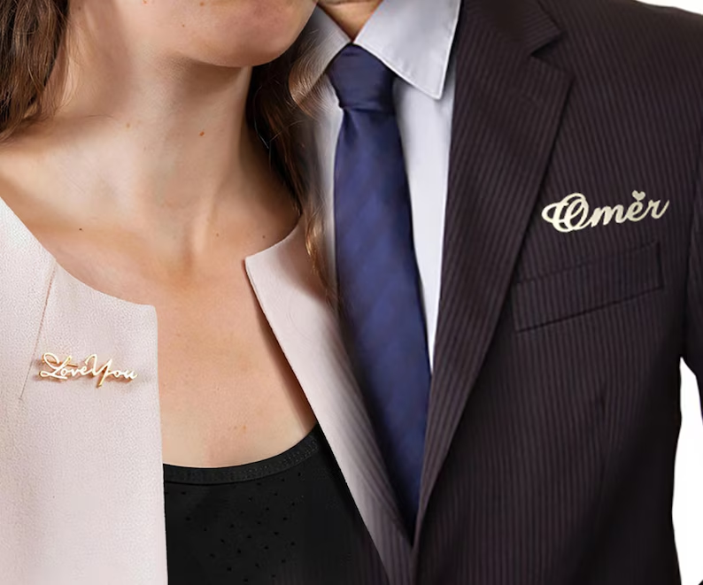 Custom Name Brooch Pin
