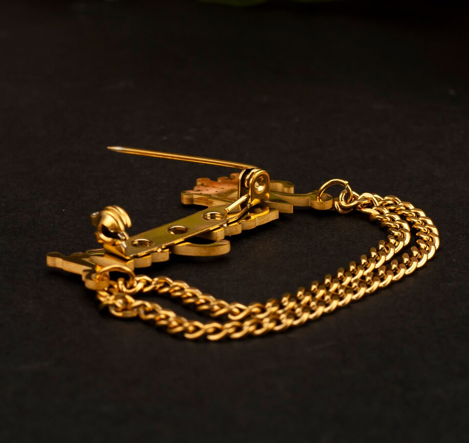 Customize Wedding Groom Brooch with Chain