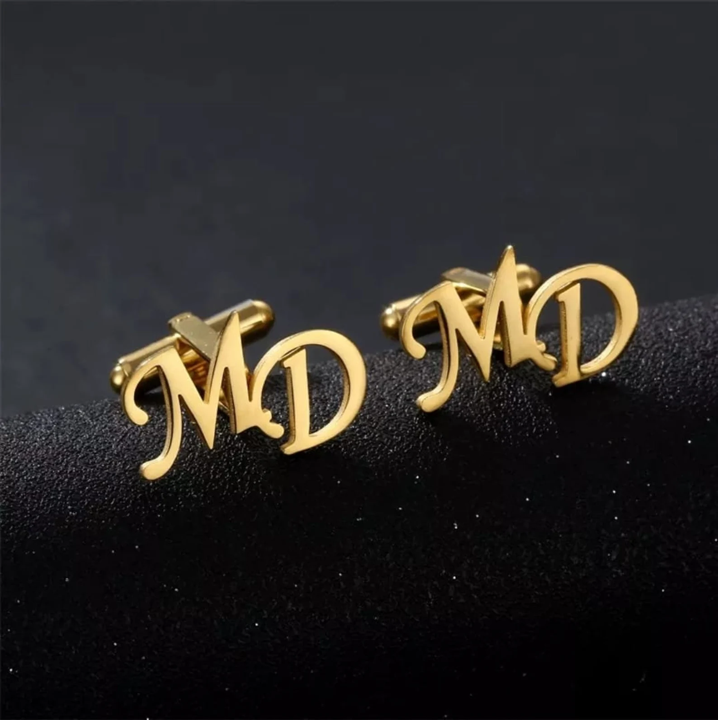 Wedding Initial Name Cufflinks for Men, Set of 1 Pair (2 Pcs)