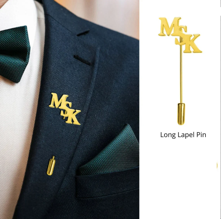 Customize Name Brooch Long lapel Pin