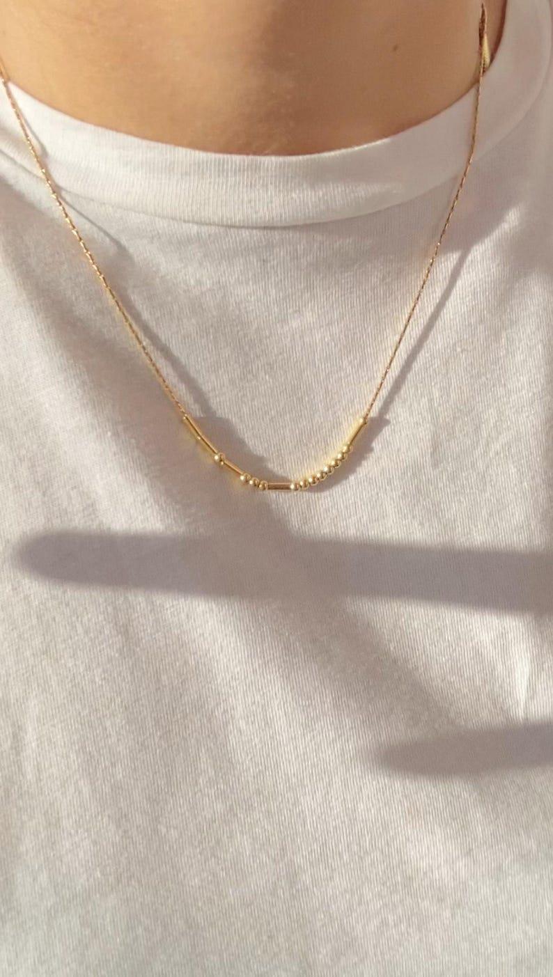 Morse Code Necklace Anti Tarnish