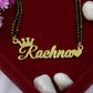 Customize Single Name Mangalsutra Heart & Crown