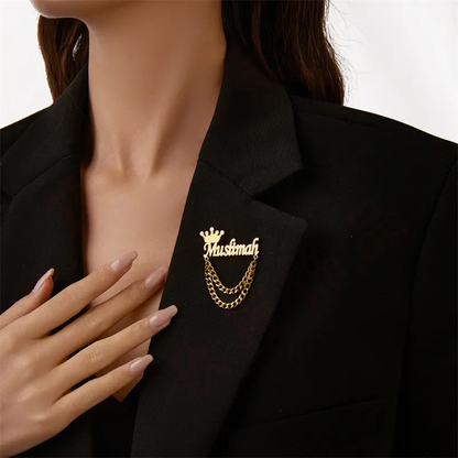 Customize Wedding Groom Brooch with Chain