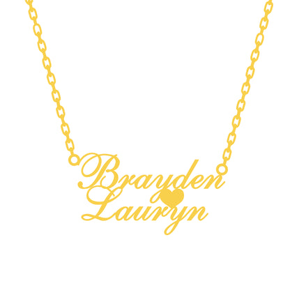 Customize Couple Name Necklace with Heart