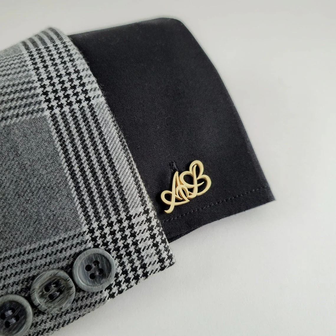 Personalized Heart Initial Cufflinks