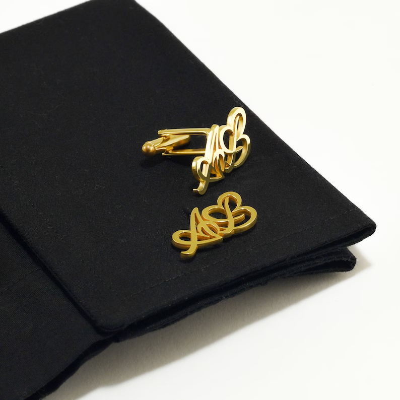 Personalized Heart Initial Cufflinks