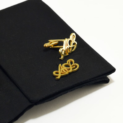 Personalized Heart Initial Cufflinks