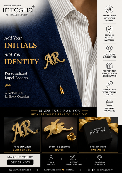 Customize Name Brooch Long lapel Pin