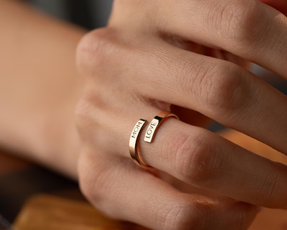 Customize Couple Engraving Ring