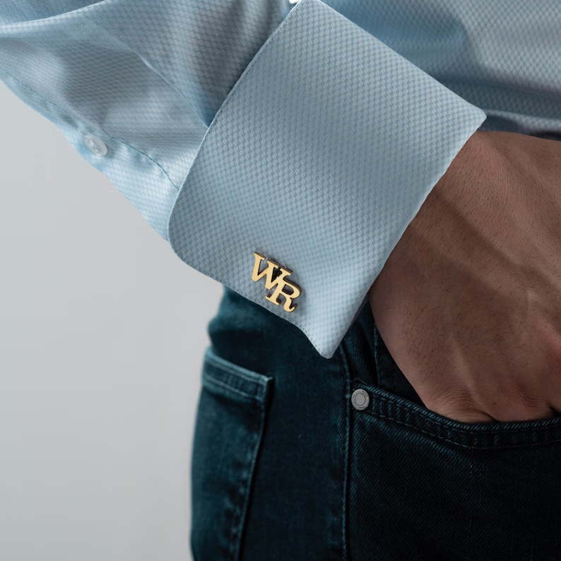 Personalized Initial Name Cufflinks for Men, Groom Cufflinks Set of  1 Pair (2 Pcs)