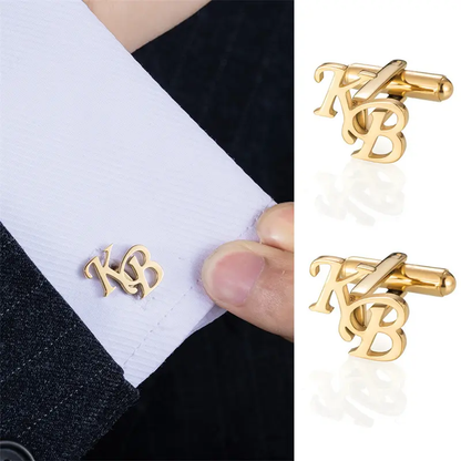 Wedding Initial Name Cufflinks for Men,  Set of  1 Pair (2 Pcs)