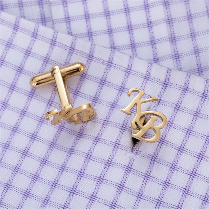 Wedding Initial Name Cufflinks for Men,  Set of  1 Pair (2 Pcs)
