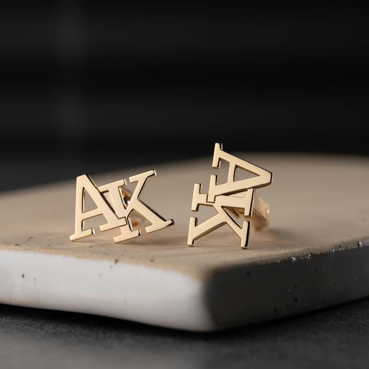 Handmade Initial Name Cufflinks for Men,  Set of  1 Pair (2 Pcs)