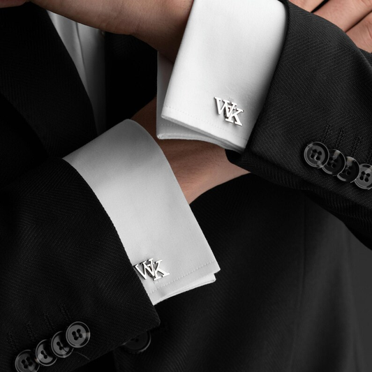 Handmade Initial Name Cufflinks for Men,  Set of  1 Pair (2 Pcs)