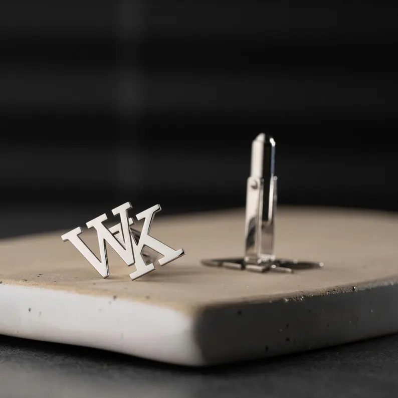 Handmade Initial Name Cufflinks for Men,  Set of  1 Pair (2 Pcs)