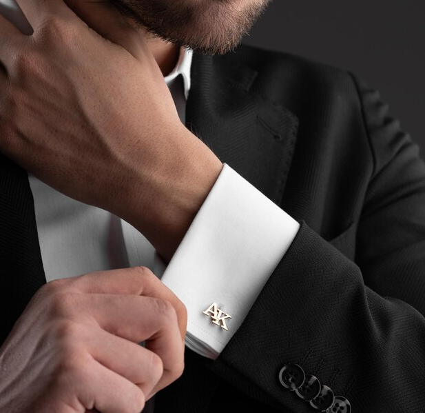 Handmade Initial Name Cufflinks for Men,  Set of  1 Pair (2 Pcs)