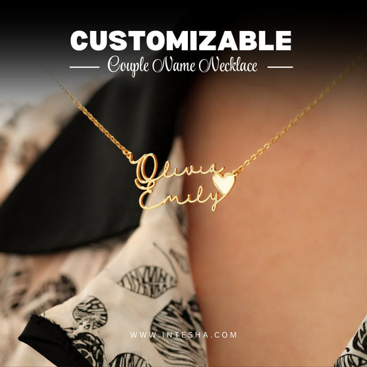 Customize Couple Name Necklace with Heart