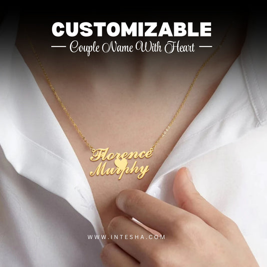 Customize Couple Name Necklace with Heart