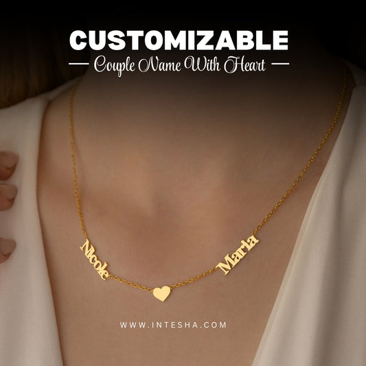 Customize Couple Name Necklace with Heart