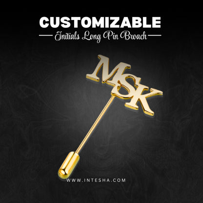 Customize Name Brooch Long lapel Pin