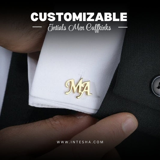 Wedding Initial Name Cufflinks for Men,  Set of  1 Pair (2 Pcs)