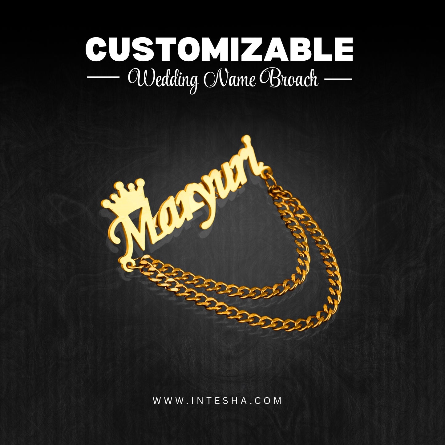 Customize Wedding Groom Brooch with Chain