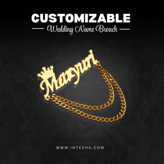 Customize Wedding Groom Brooch with Chain