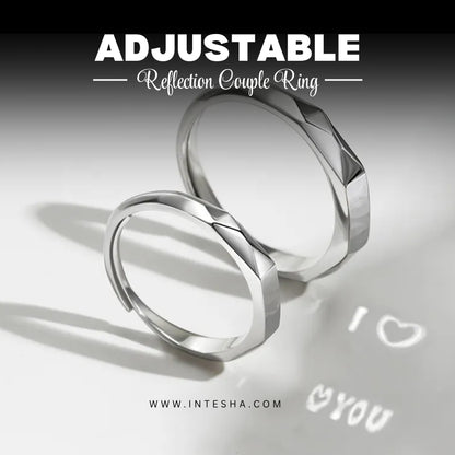 Projection Reflection Couple Ring Adjustable For Unisex Adult I love You Light Projecting Sculpted rings Couple Lover Ring Gift For Her | Couple Ring
