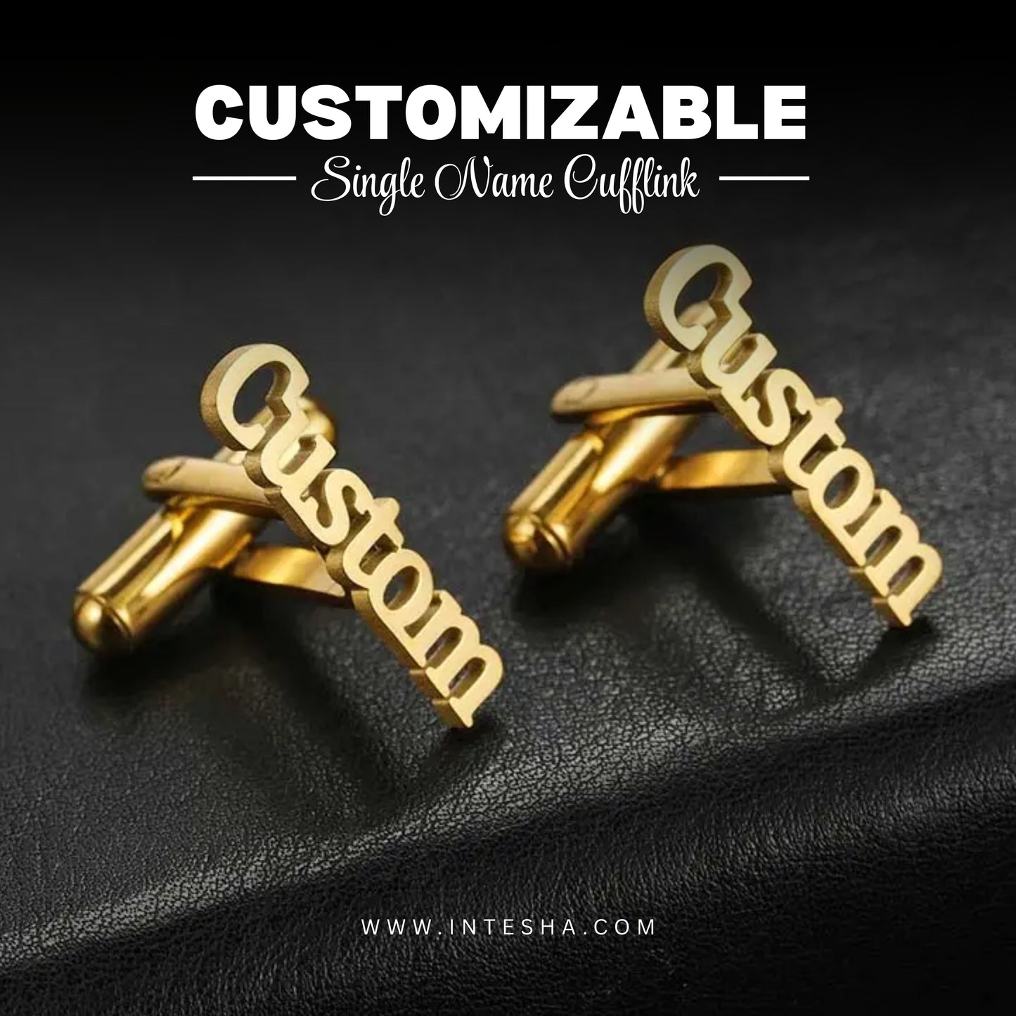 Personalized Full Name Cufflinks for Men, Set of  1 Pair (2 Pcs)