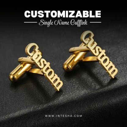 Personalized Full Name Cufflinks for Men, Set of  1 Pair (2 Pcs)