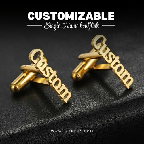 Personalized Full Name Cufflinks for Men, Set of  1 Pair (2 Pcs)