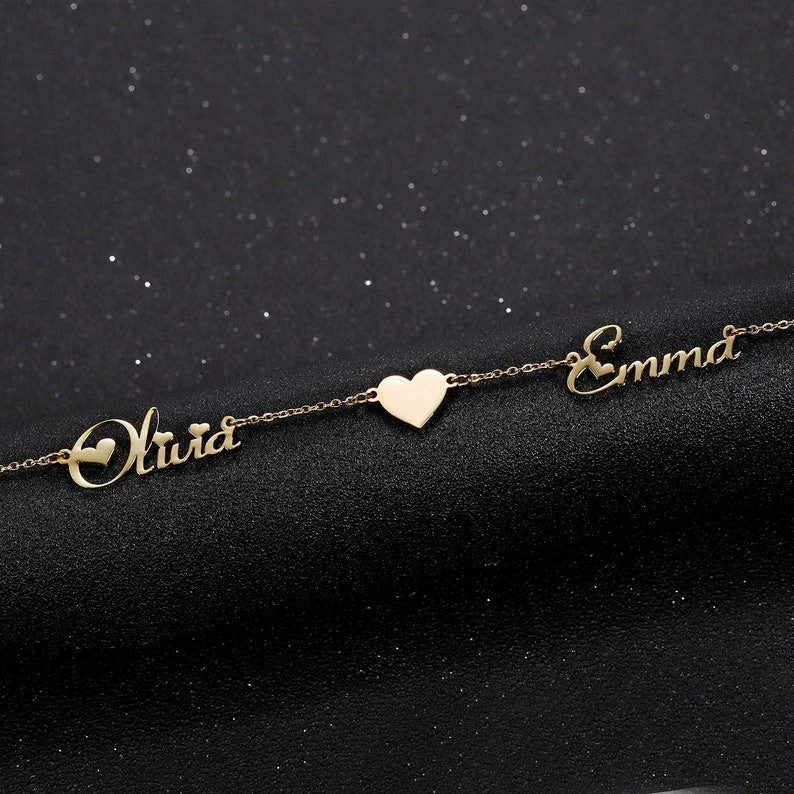 Customize Couple Name Necklace with Heart