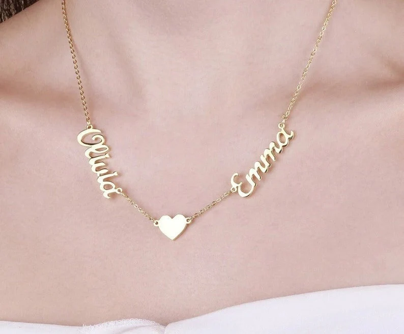 Customize Couple Name Necklace with Heart