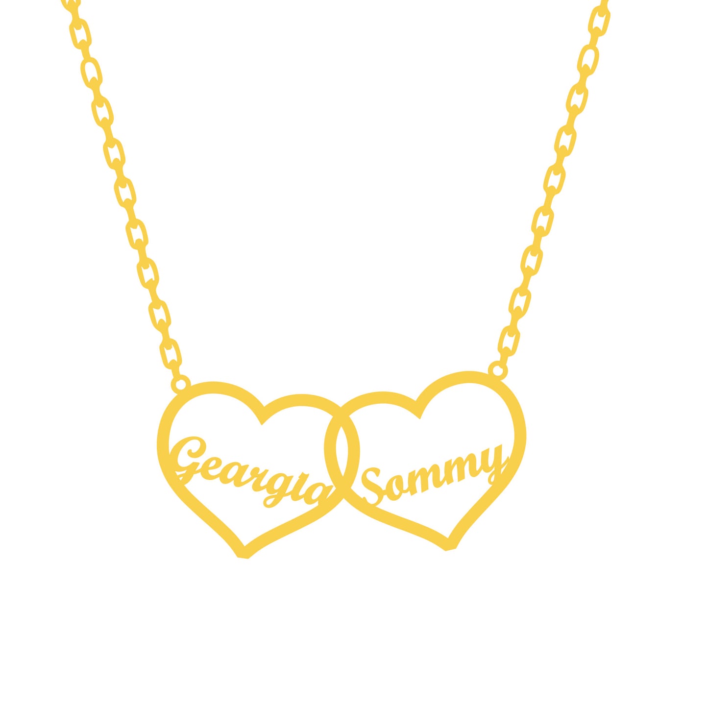 Customize Couple Name Necklace Inside Heart