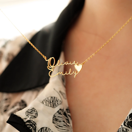 Customize Couple Name Necklace with Heart