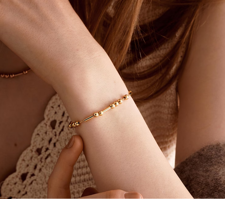 Morse Code Bracelet Anti Tarnish