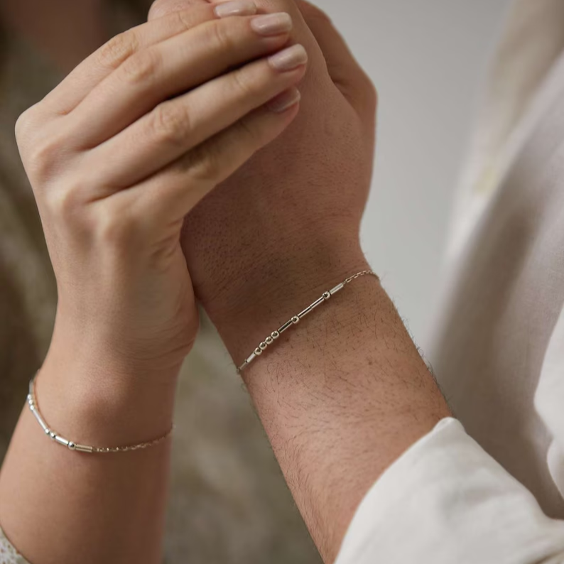 Morse Code Bracelet Anti Tarnish