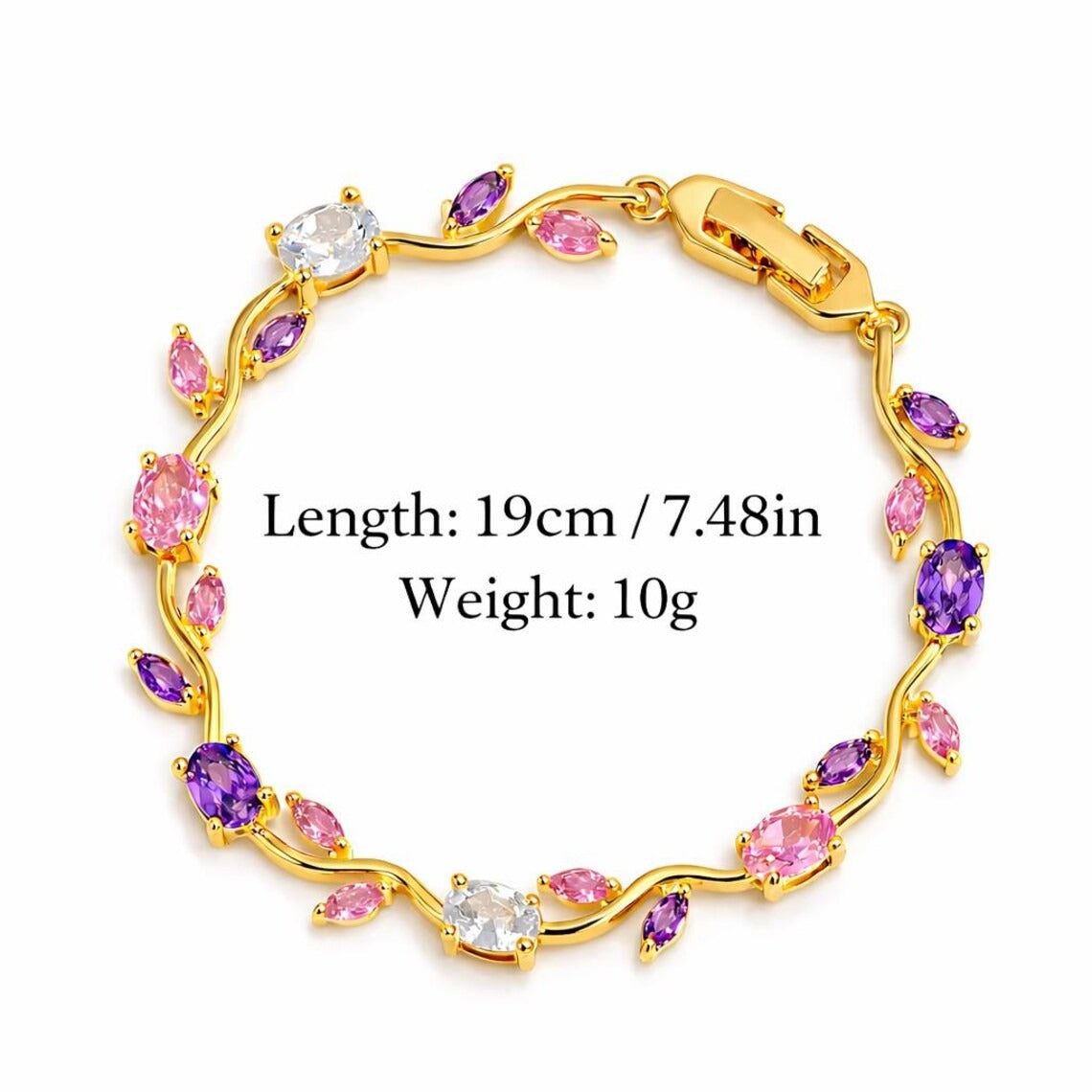 Anti Tarnish Gold Tulip Multi  Floral Bracelet 18 K Gold Plated