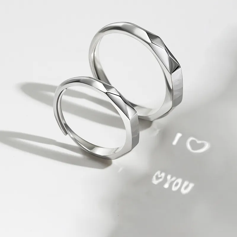 Projection Reflection Couple Ring Adjustable For Unisex Adult I love You Light Projecting Sculpted rings Couple Lover Ring Gift For Her | Couple Ring