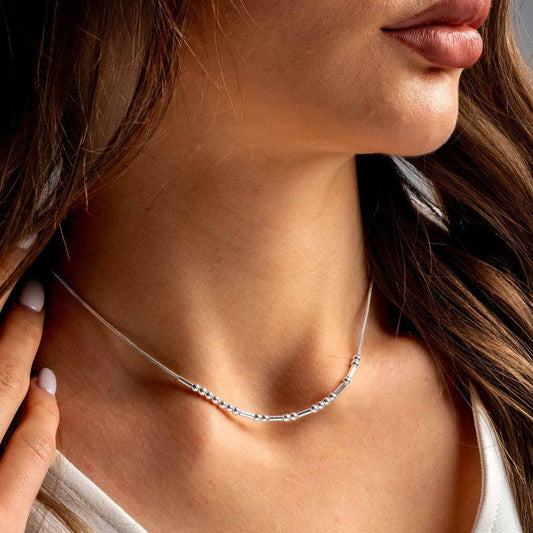 Morse Code Necklace Anti Tarnish