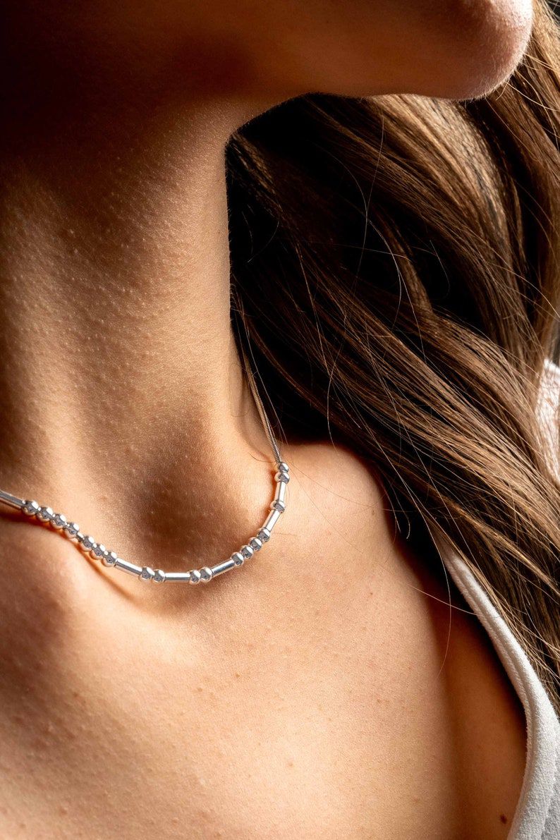 Morse Code Necklace Anti Tarnish