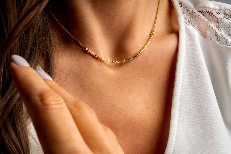 Morse Code Necklace Anti Tarnish