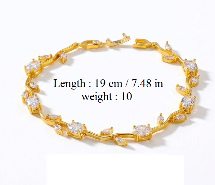 Anti Tarnish Gold White Tulip Floral Bracelet 18 K Gold Plated