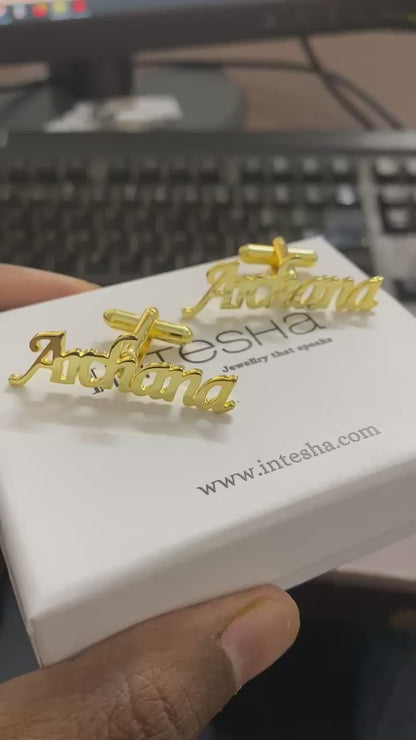 Personalized Full Name Cufflinks for Men, Set of  1 Pair (2 Pcs)