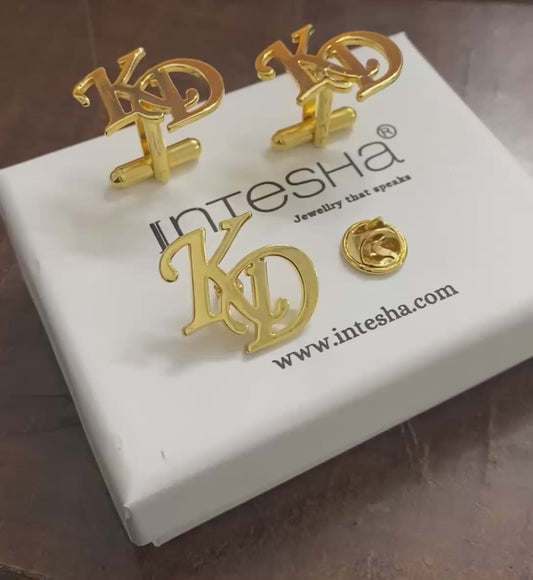 Customize Combo Set Cufflinks for MenLapel Brooch